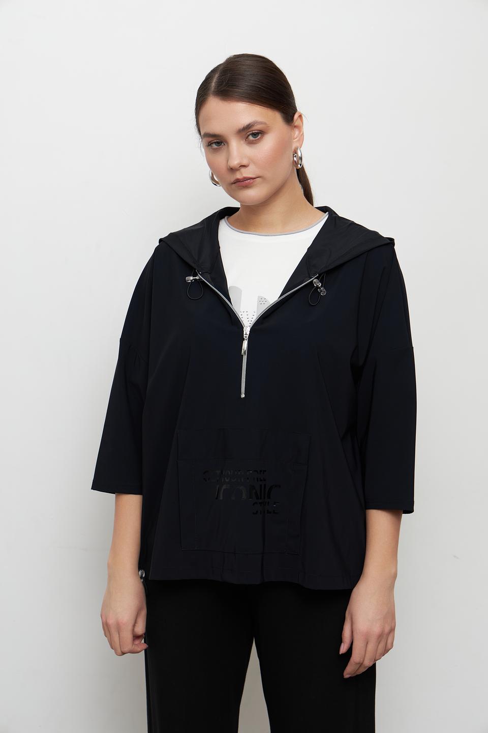 Блуза с капюшоном Doris Streich чёрная