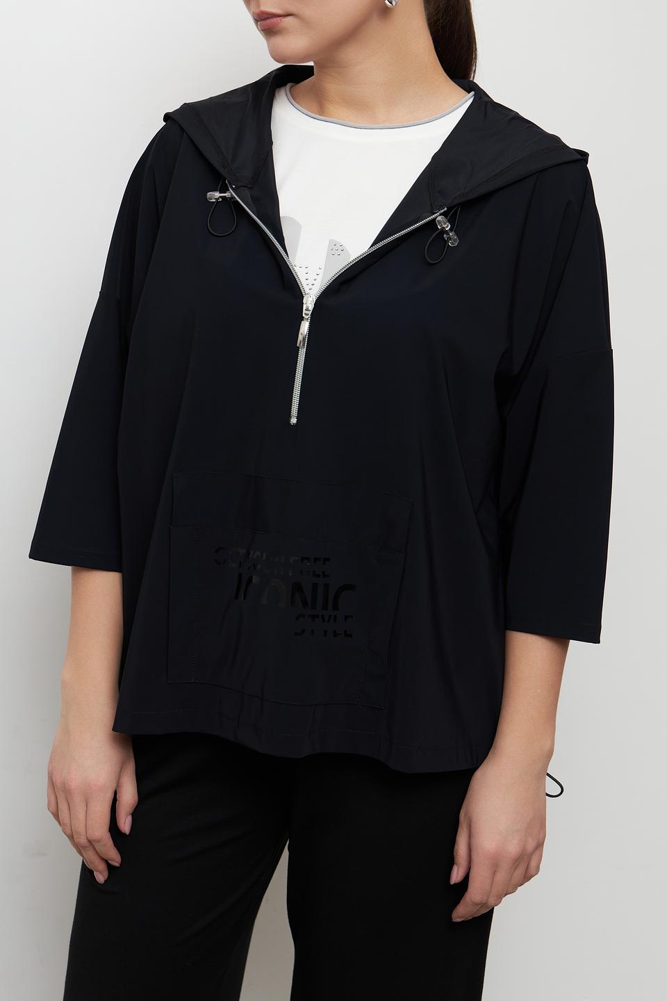 Блуза с капюшоном Doris Streich чёрная