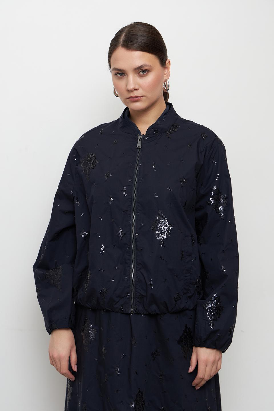 Жакет Lecomte с пайетками тёмно-синий
