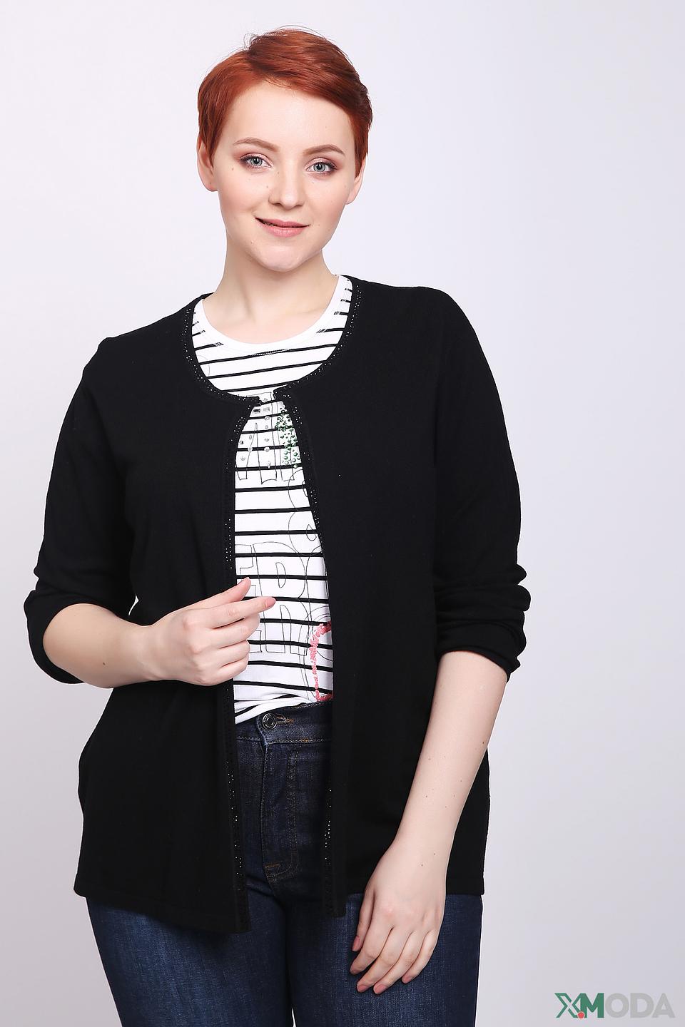 Жакет Via Appia чёрный с декором