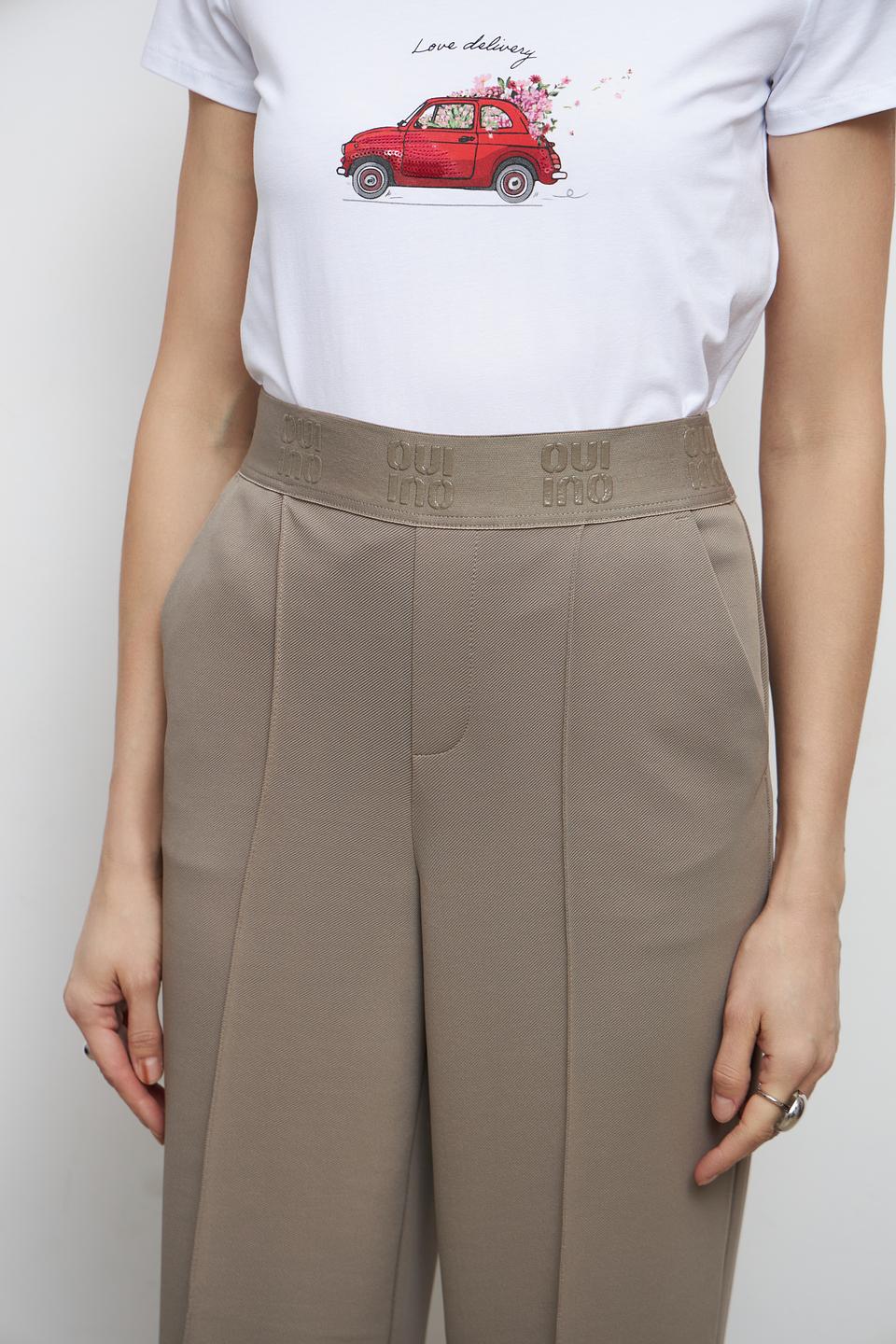 Брюки Oui палаццо бежевые