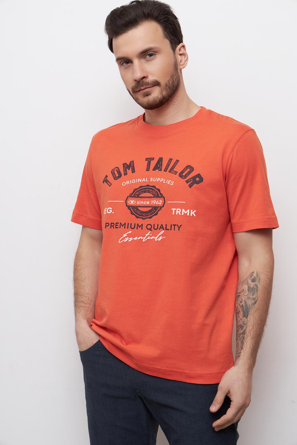 Футболка Tom Tailor оранжевая с логотипом