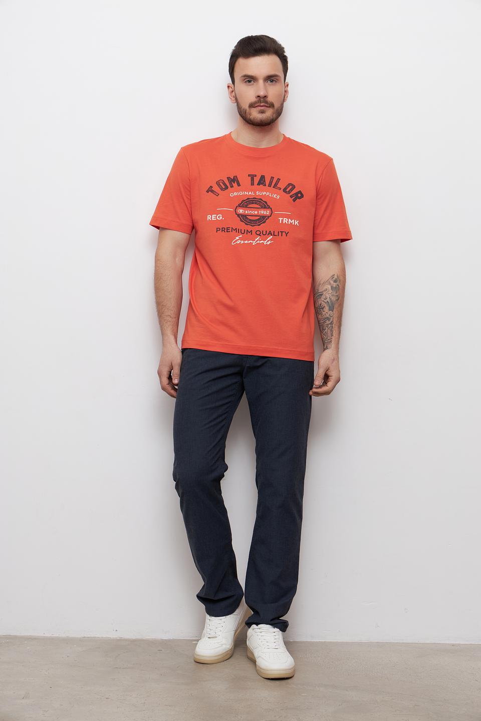 Футболка Tom Tailor оранжевая с логотипом