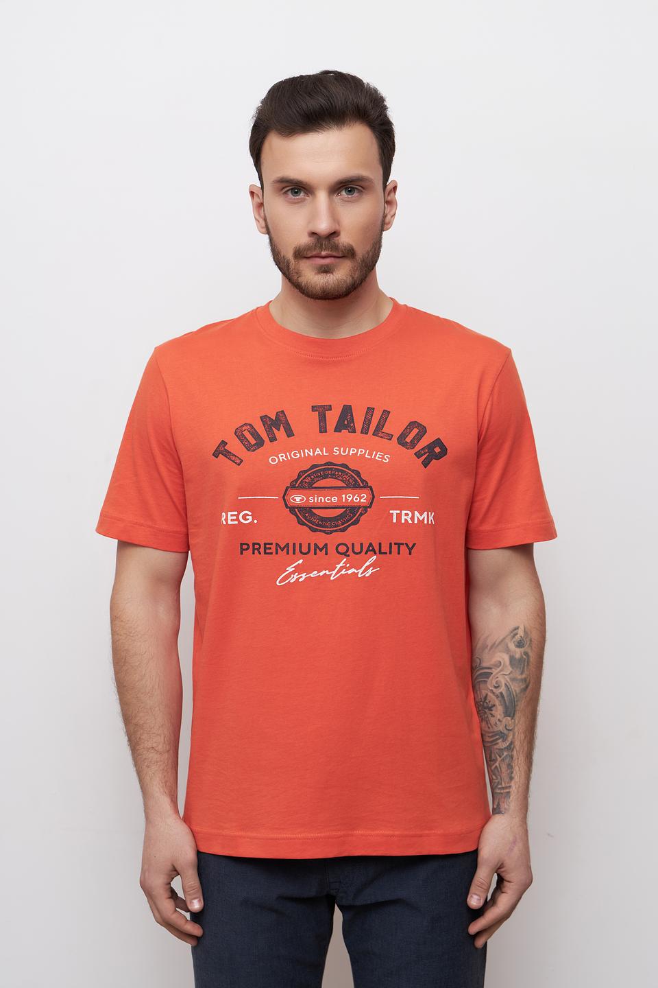 Футболка Tom Tailor оранжевая с логотипом