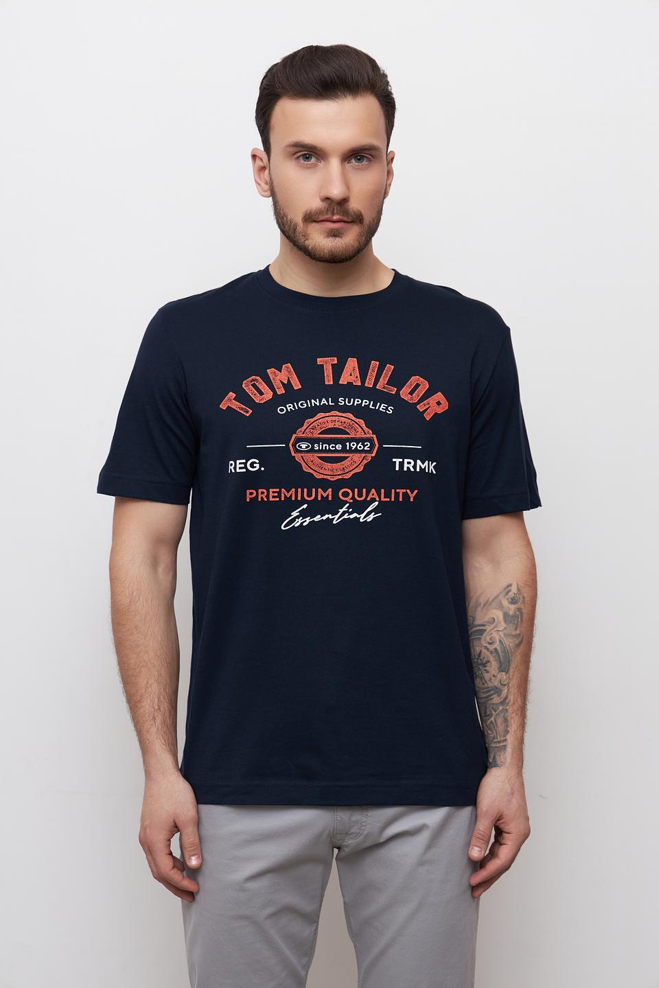 Футболка Tom Tailor с логотипом синяя