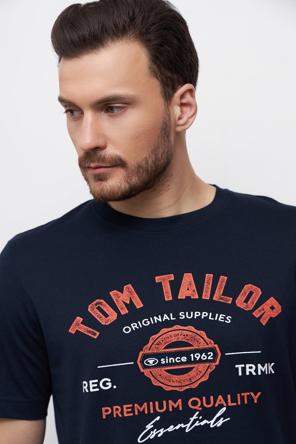 Футболка Tom Tailor с логотипом синяя