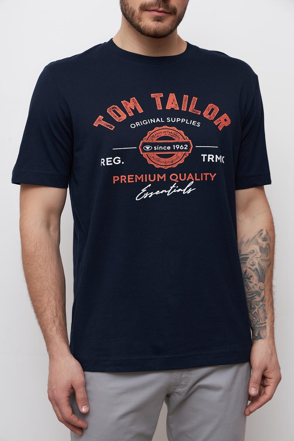 Футболка Tom Tailor с логотипом синяя