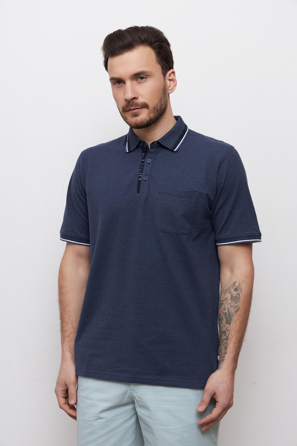 Поло Casa Moda тёмно-синее с полоской