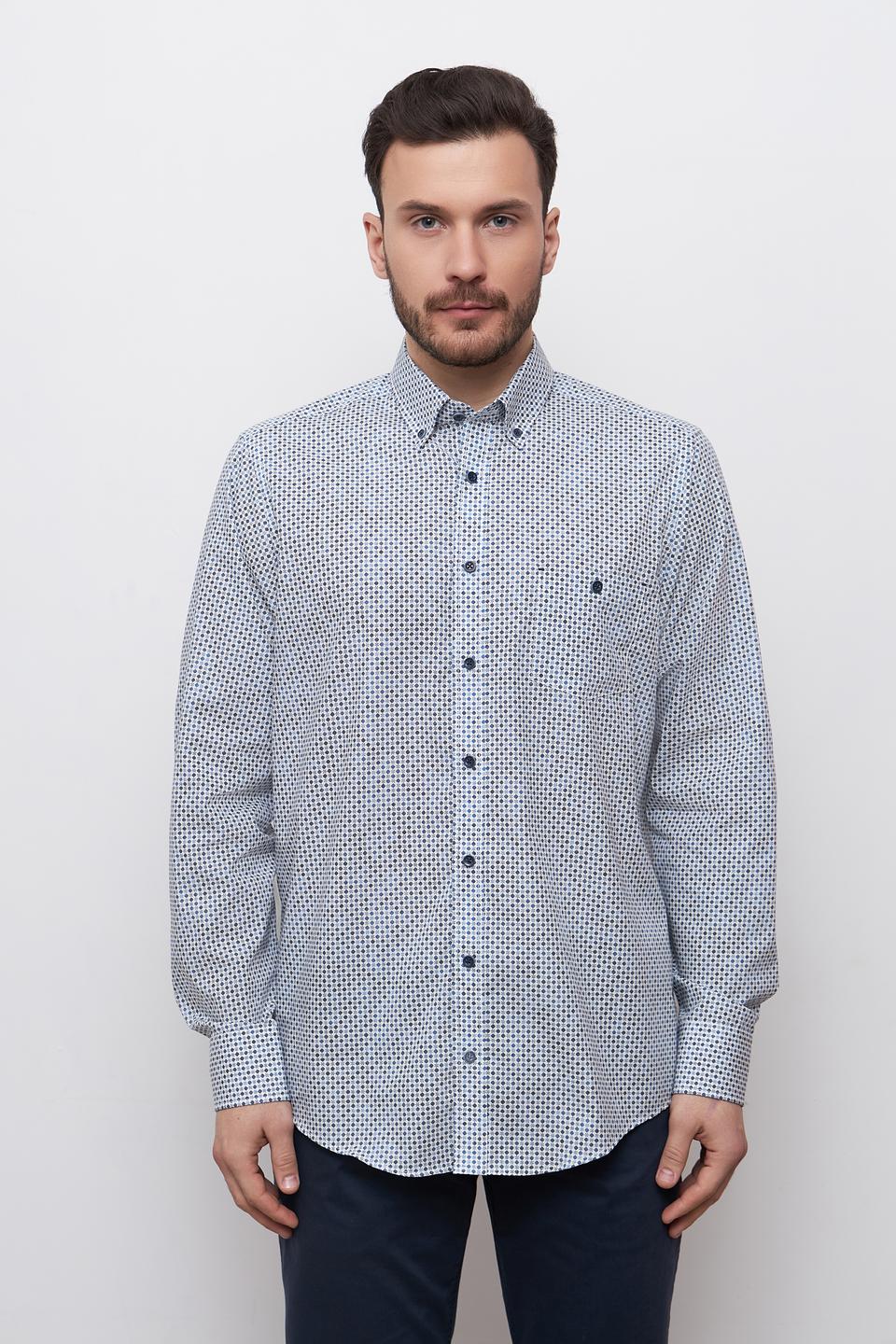 Рубашка Casa Moda в мелкий принт голубой