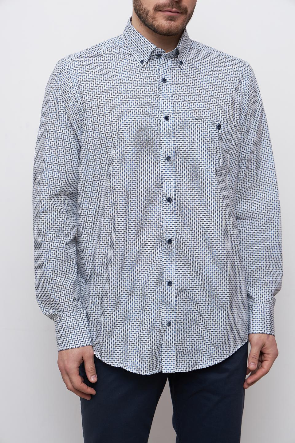 Рубашка Casa Moda в мелкий принт голубой