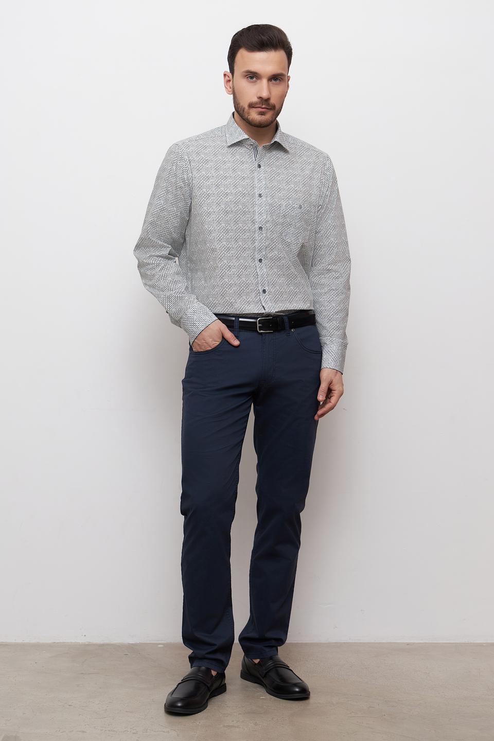 Рубашка Casa Moda с принтом серая