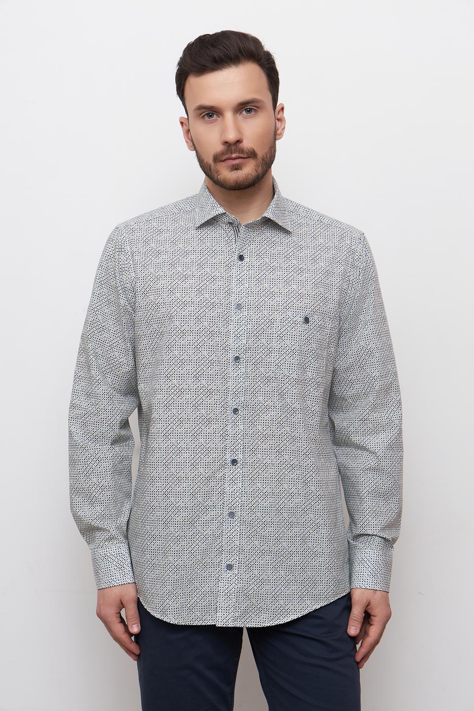 Рубашка Casa Moda с принтом серая
