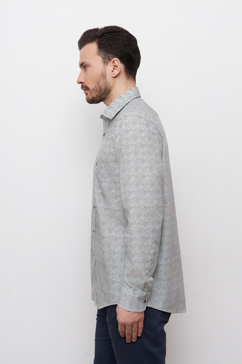 Рубашка Casa Moda с принтом серая
