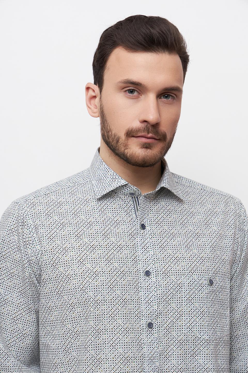 Рубашка Casa Moda с принтом серая