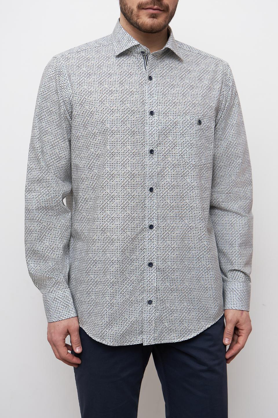 Рубашка Casa Moda с принтом серая