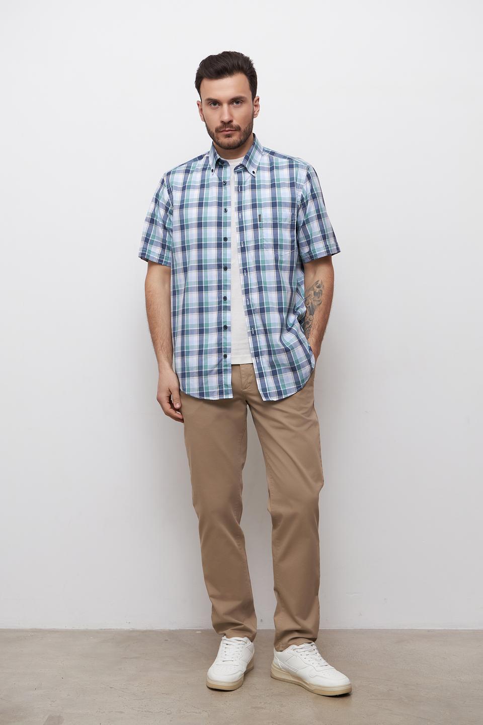 Рубашка Casa Moda в клетку голубая