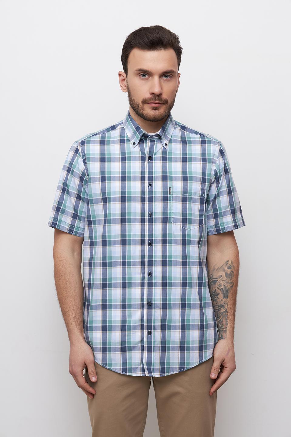 Рубашка Casa Moda в клетку голубая