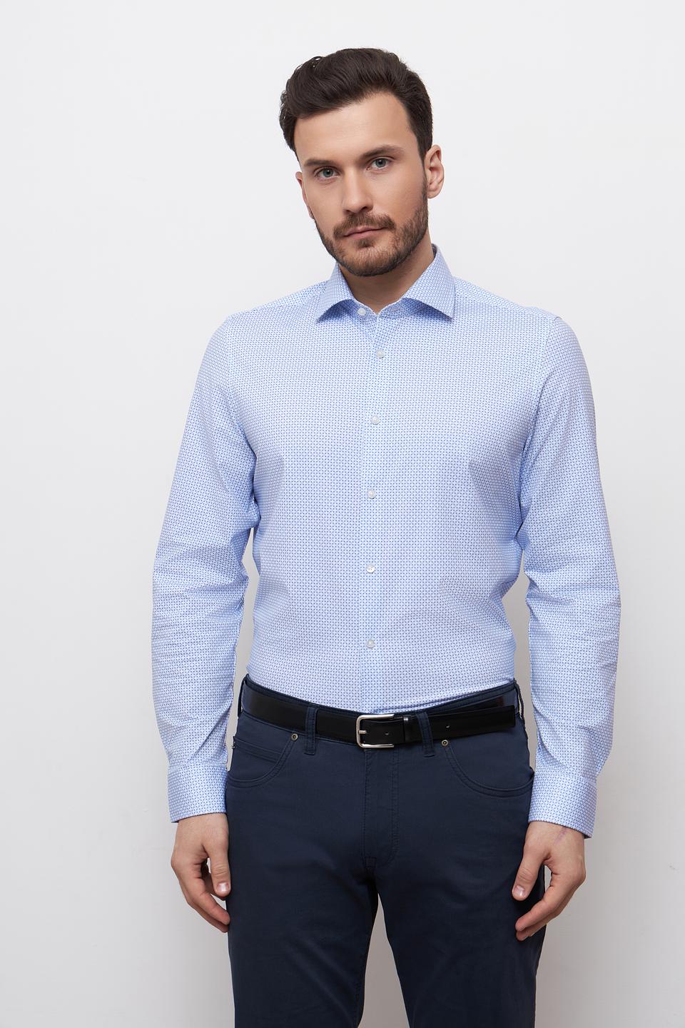Рубашка Venti приталенная голубая