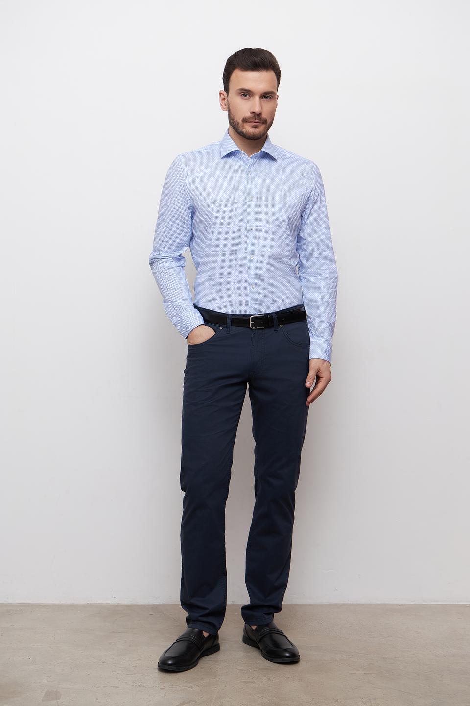Рубашка Venti приталенная голубая