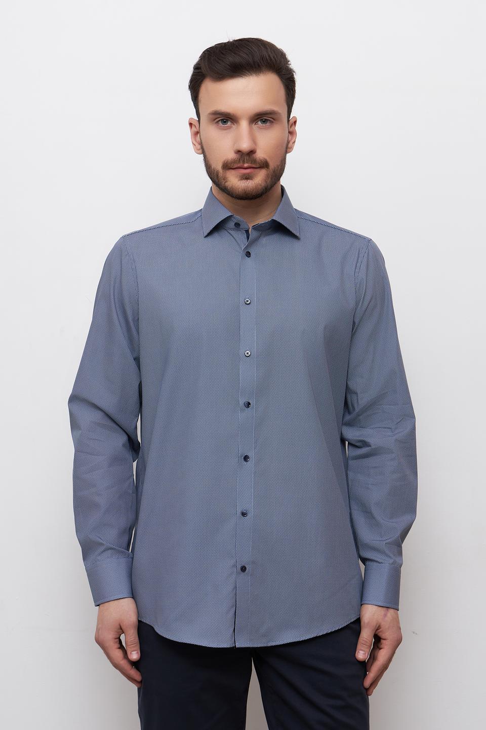 Рубашка Venti с мелким рисунком голубая