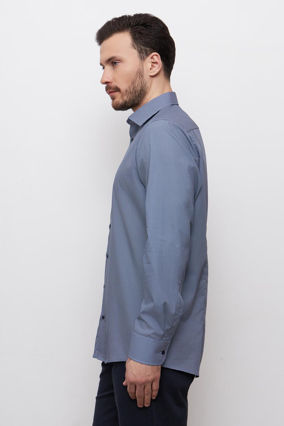 Рубашка Venti с мелким рисунком голубая