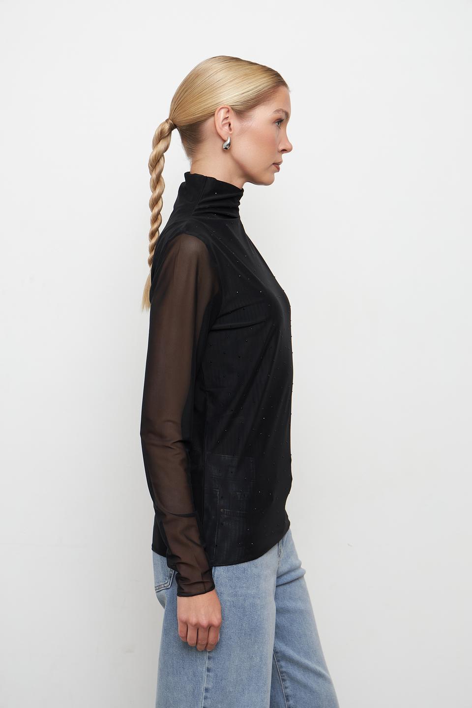 Пуловер Monari с кристаллами черный