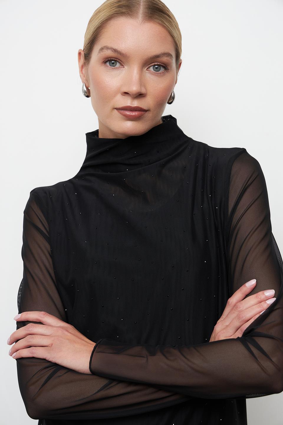 Пуловер Monari с кристаллами черный