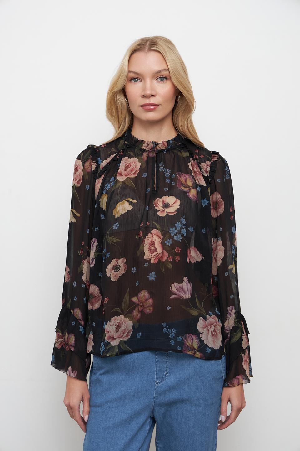 Блуза Oui с цветочным принтом