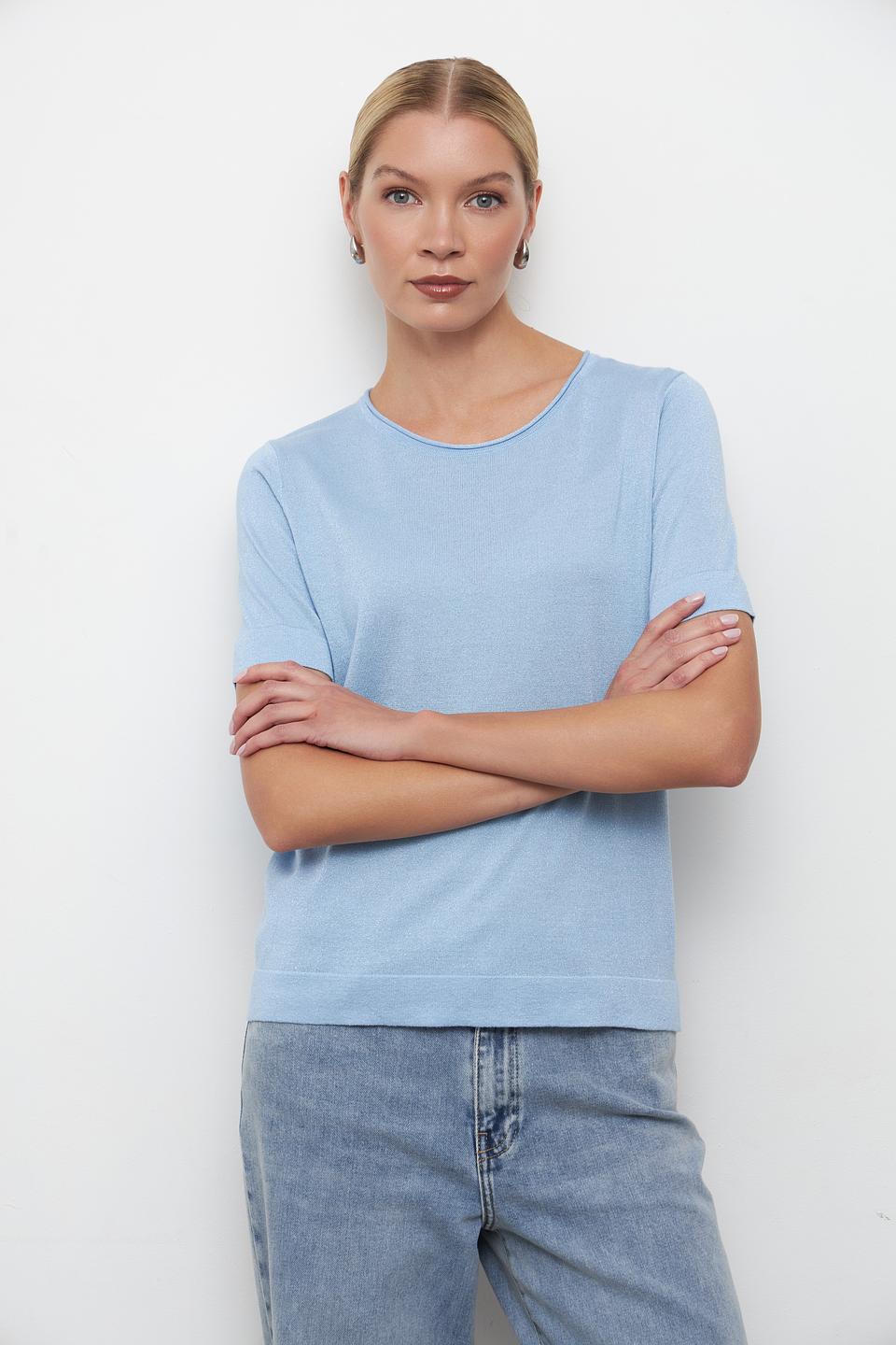 Пуловер Bianca с мерцанием голубой