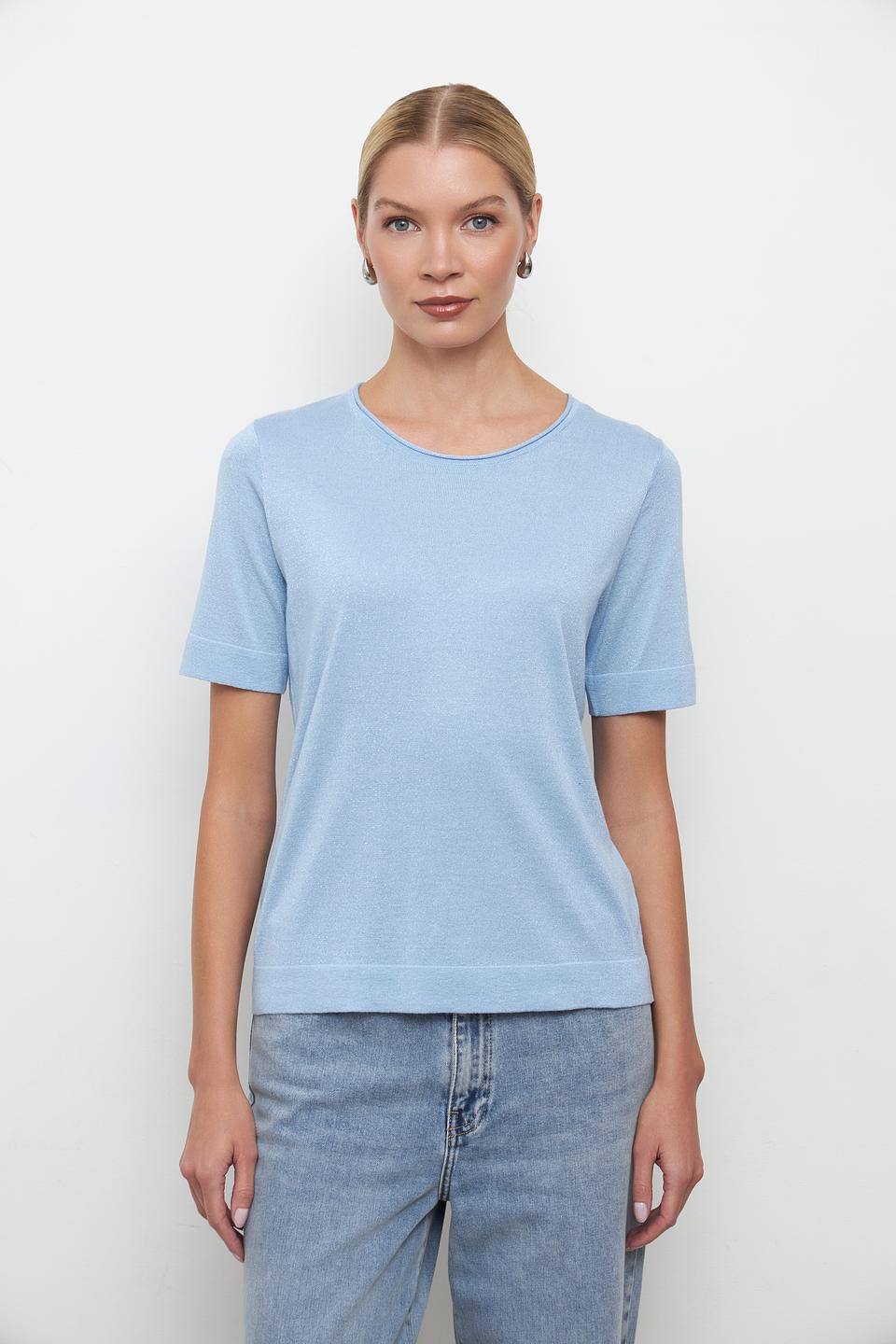 Пуловер Bianca с мерцанием голубой