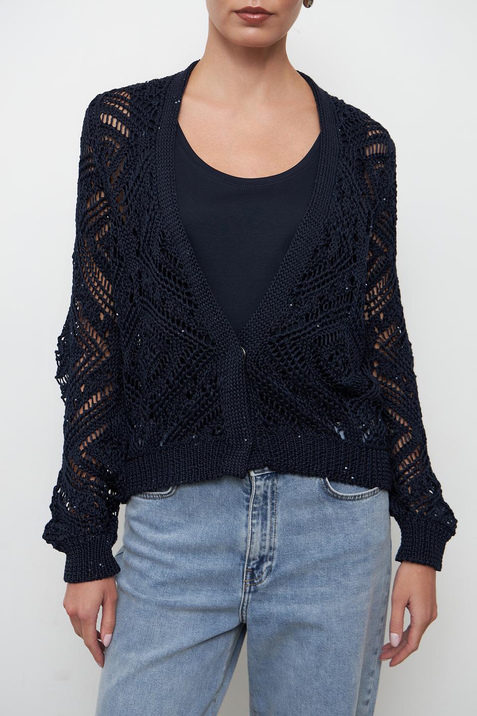 Жакет Monari вязаный тёмно-синий