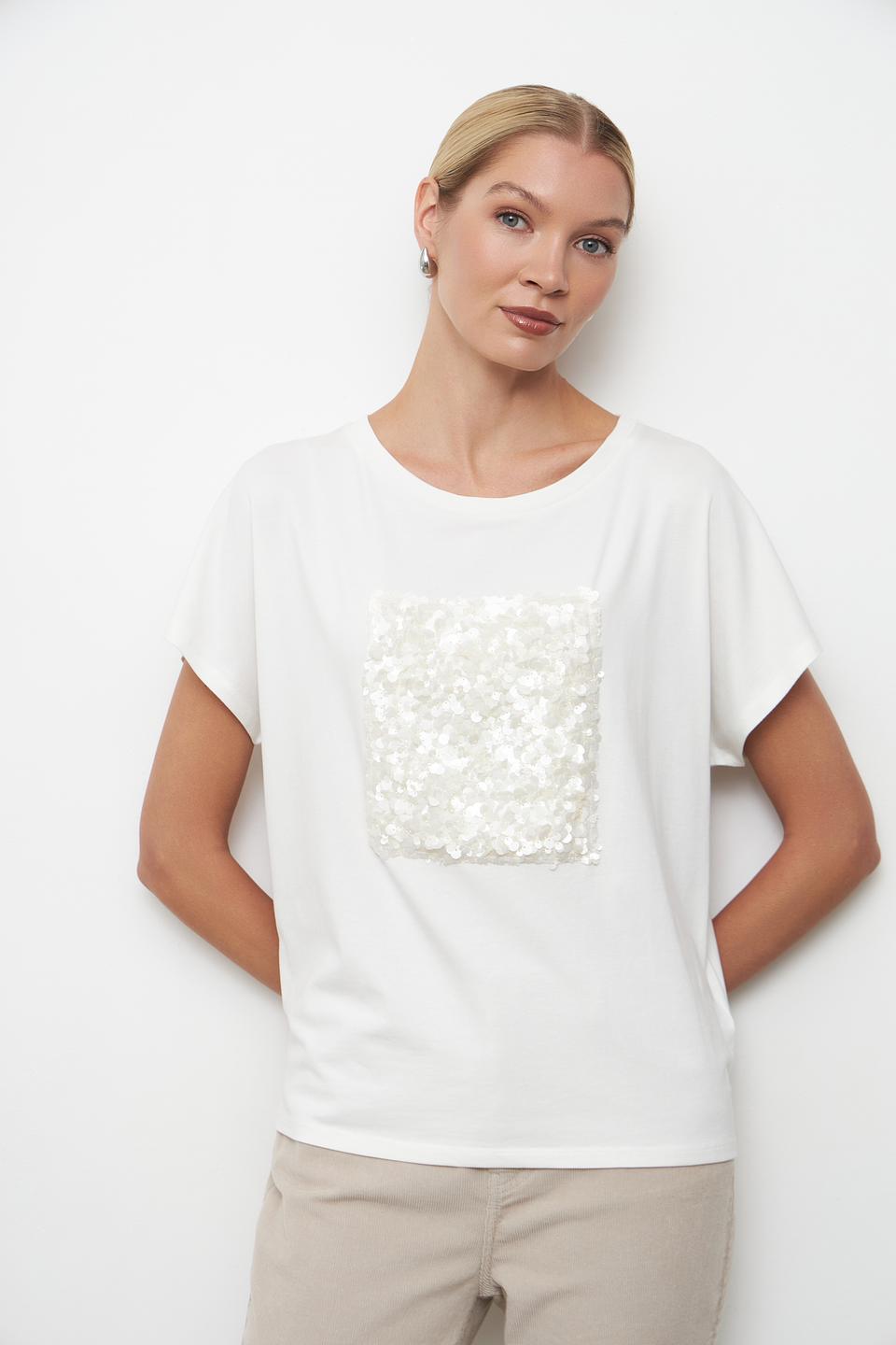 Футболка Oui с пайетками белый