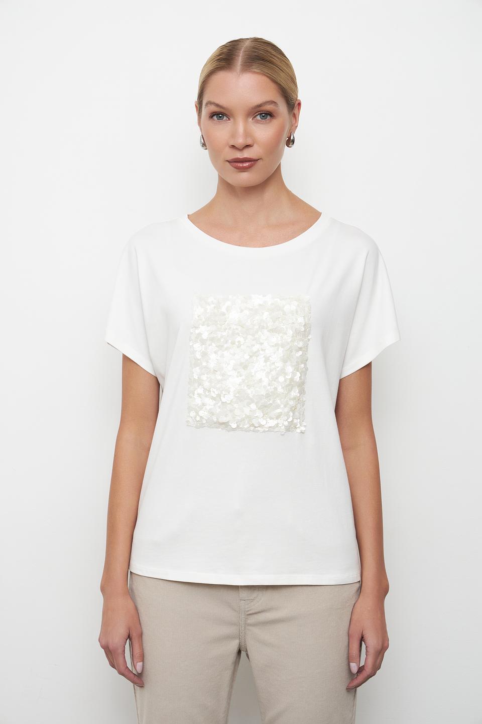 Футболка Oui с пайетками белый