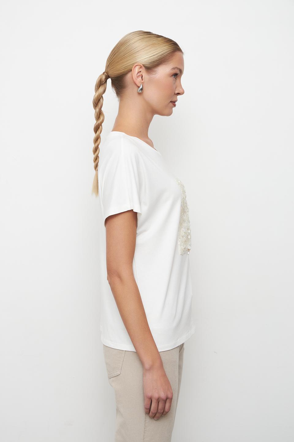 Футболка Oui с пайетками белый