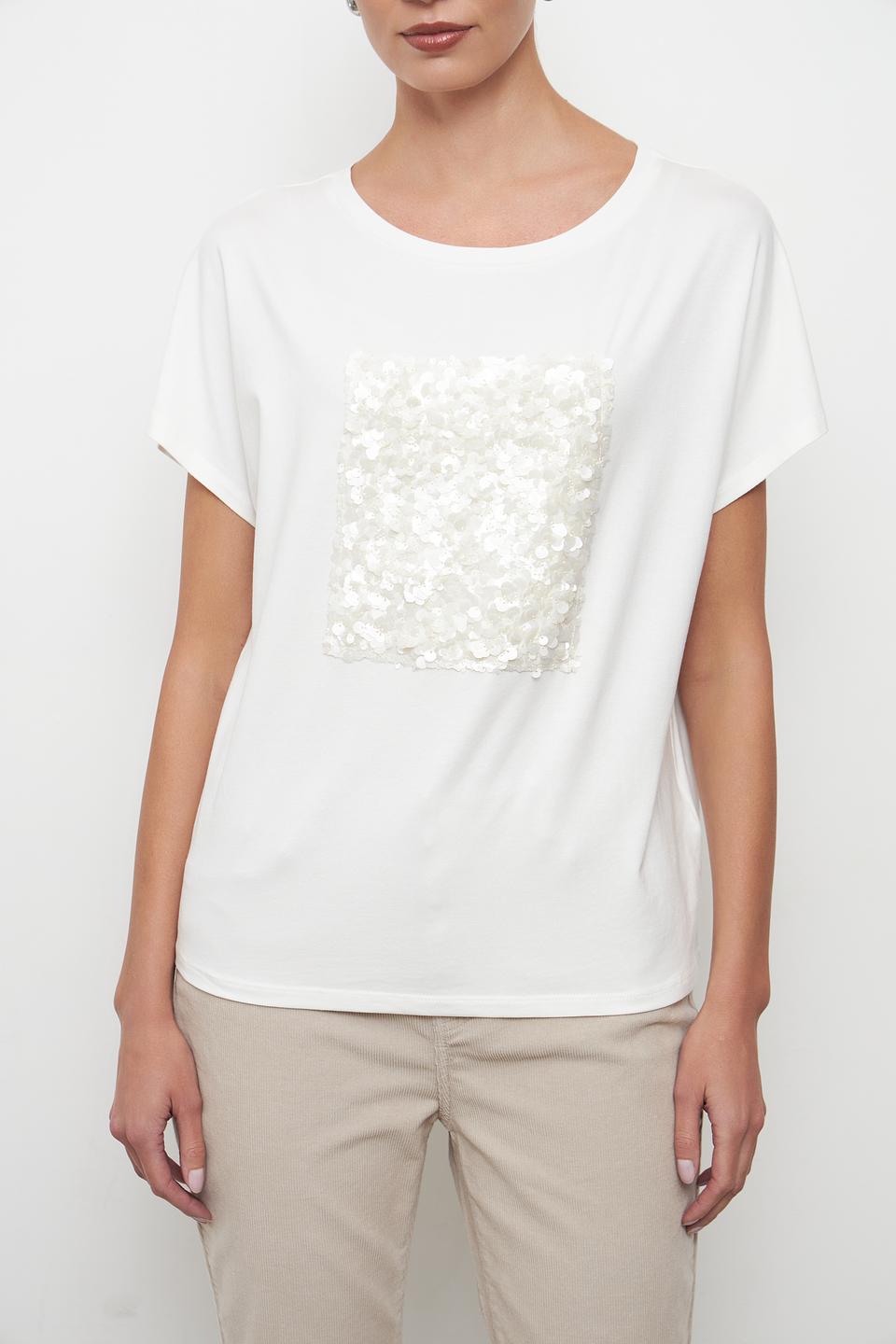 Футболка Oui с пайетками белый