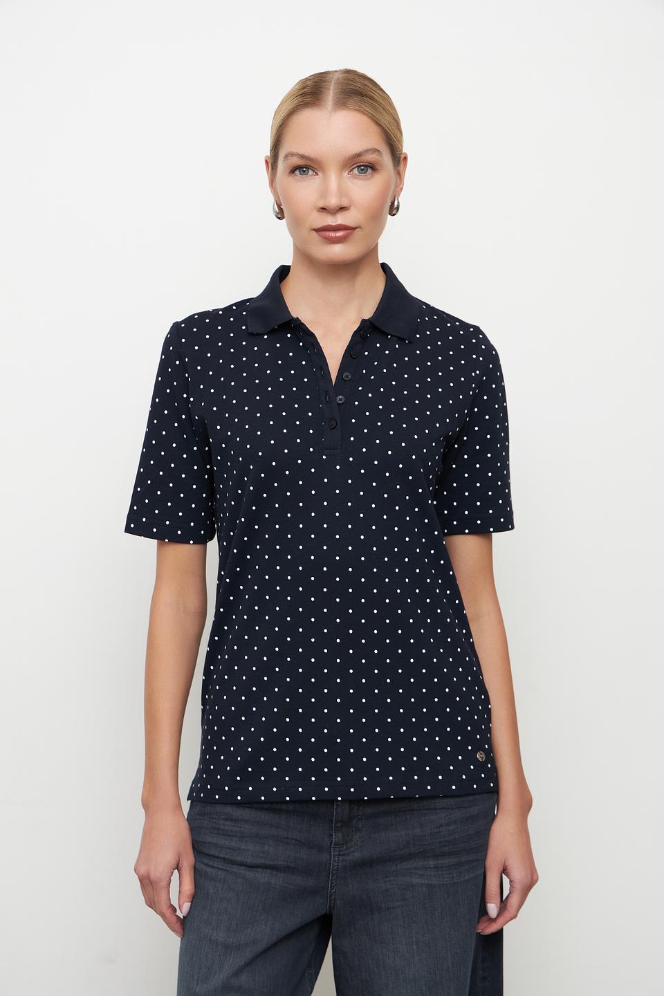 Поло Clarina в горошек