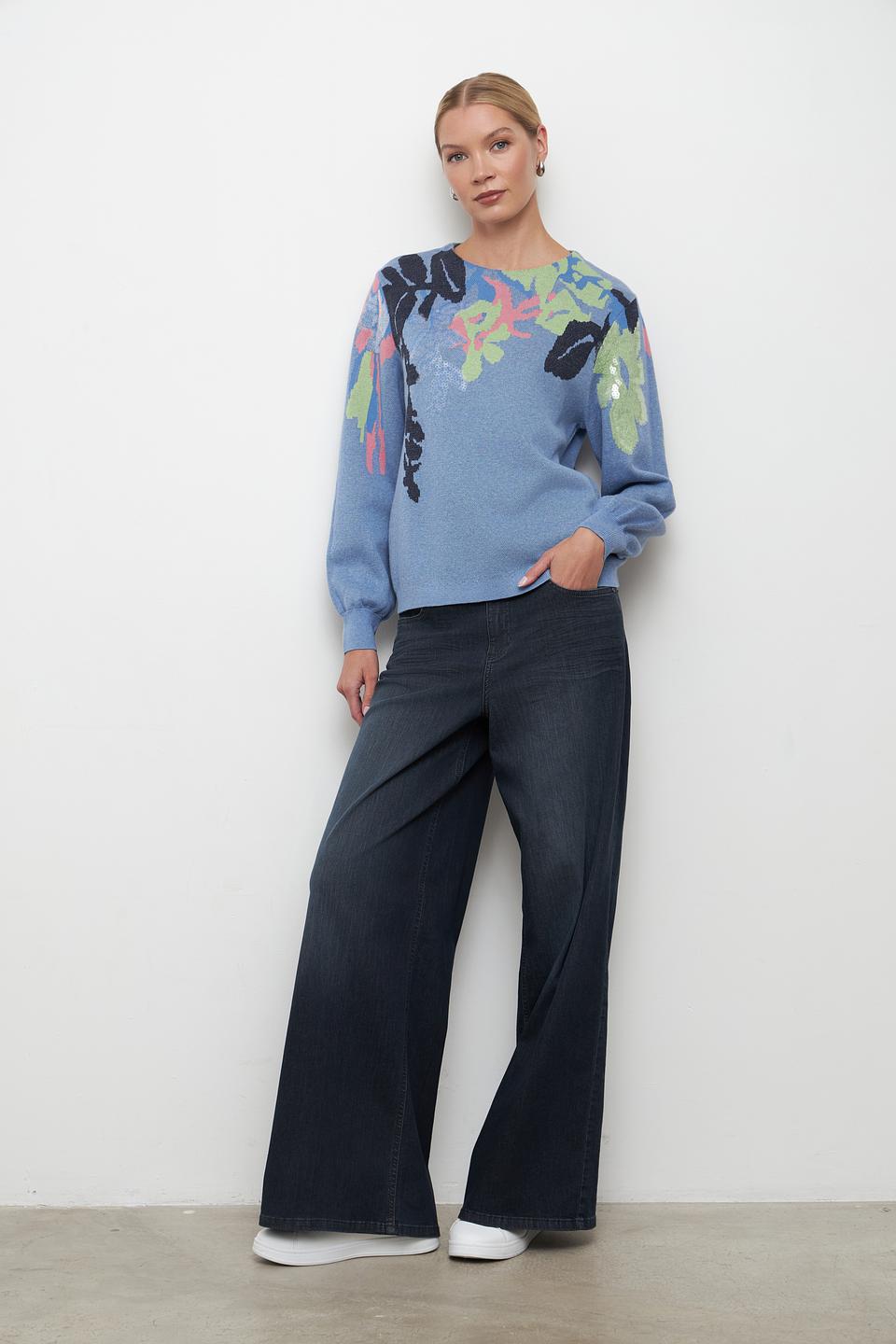 Пуловер Bianca с цветочным принтом