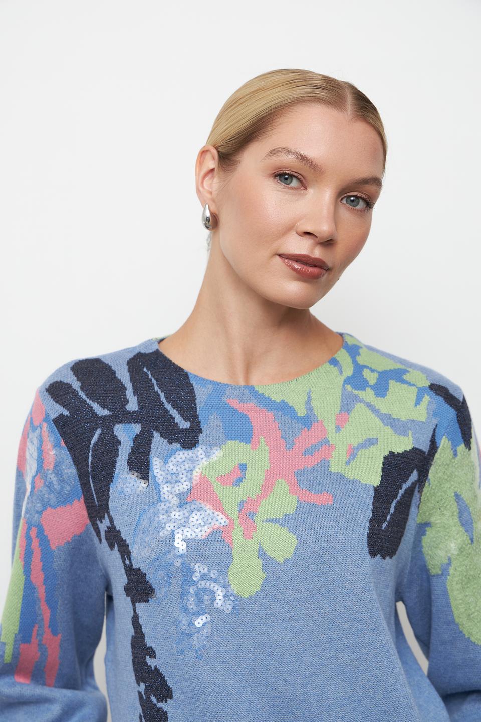 Пуловер Bianca с цветочным принтом