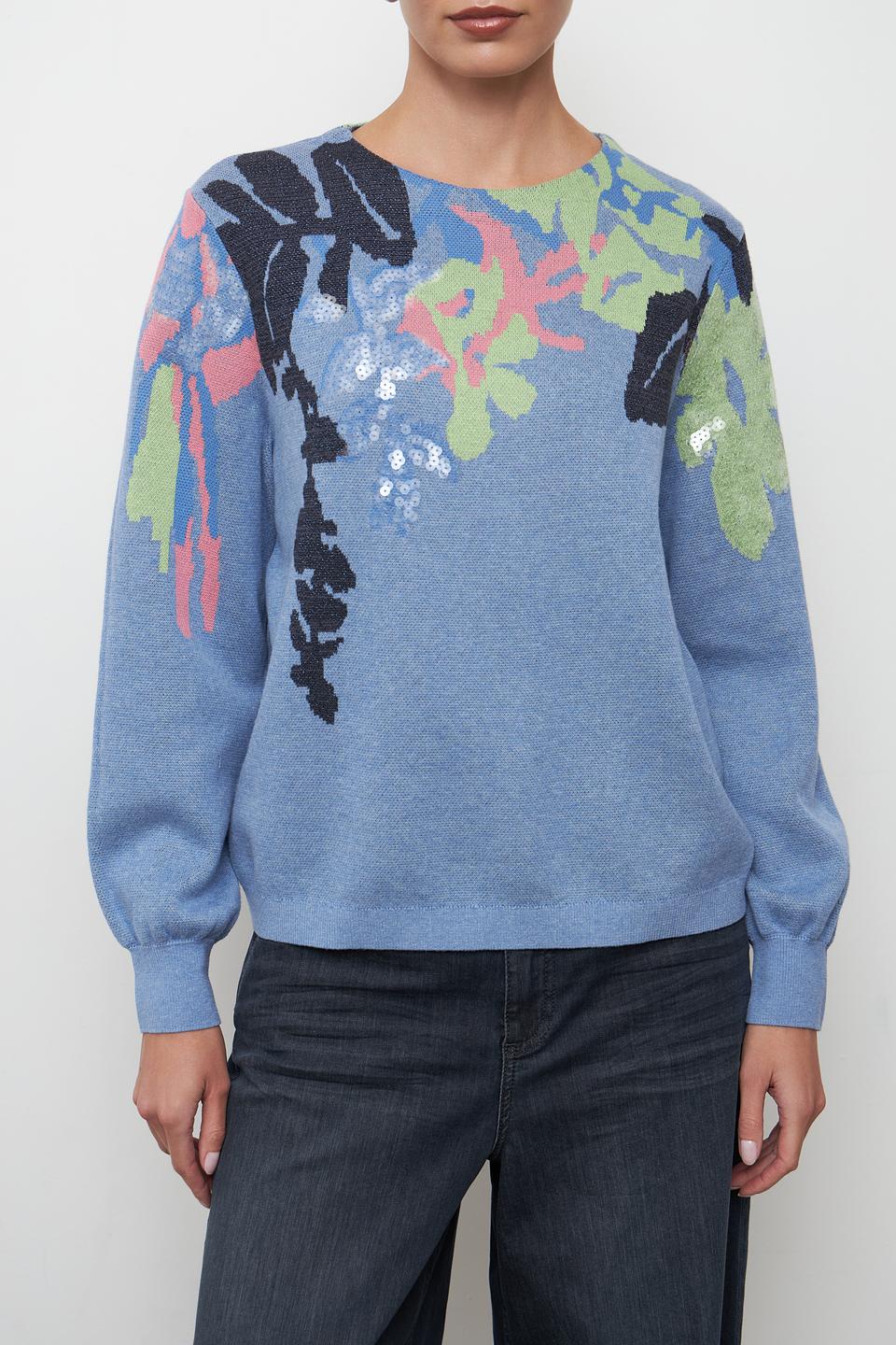 Пуловер Bianca с цветочным принтом