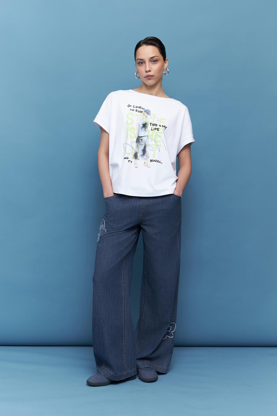 Футболка Lecomte с принтом "I'm Fine"