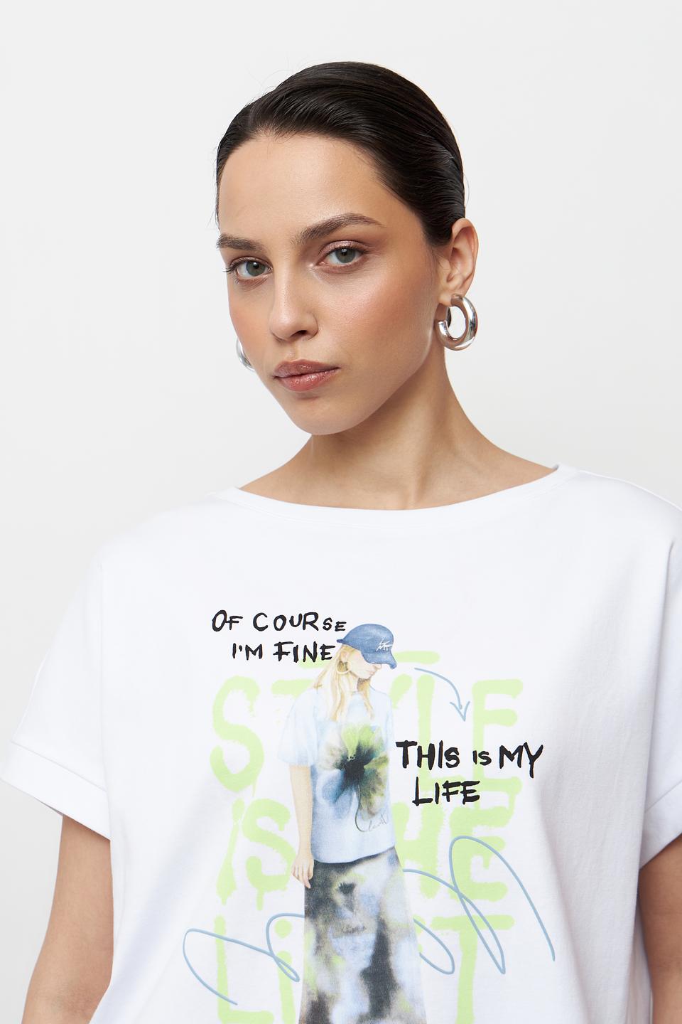 Футболка Lecomte с принтом "I'm Fine"