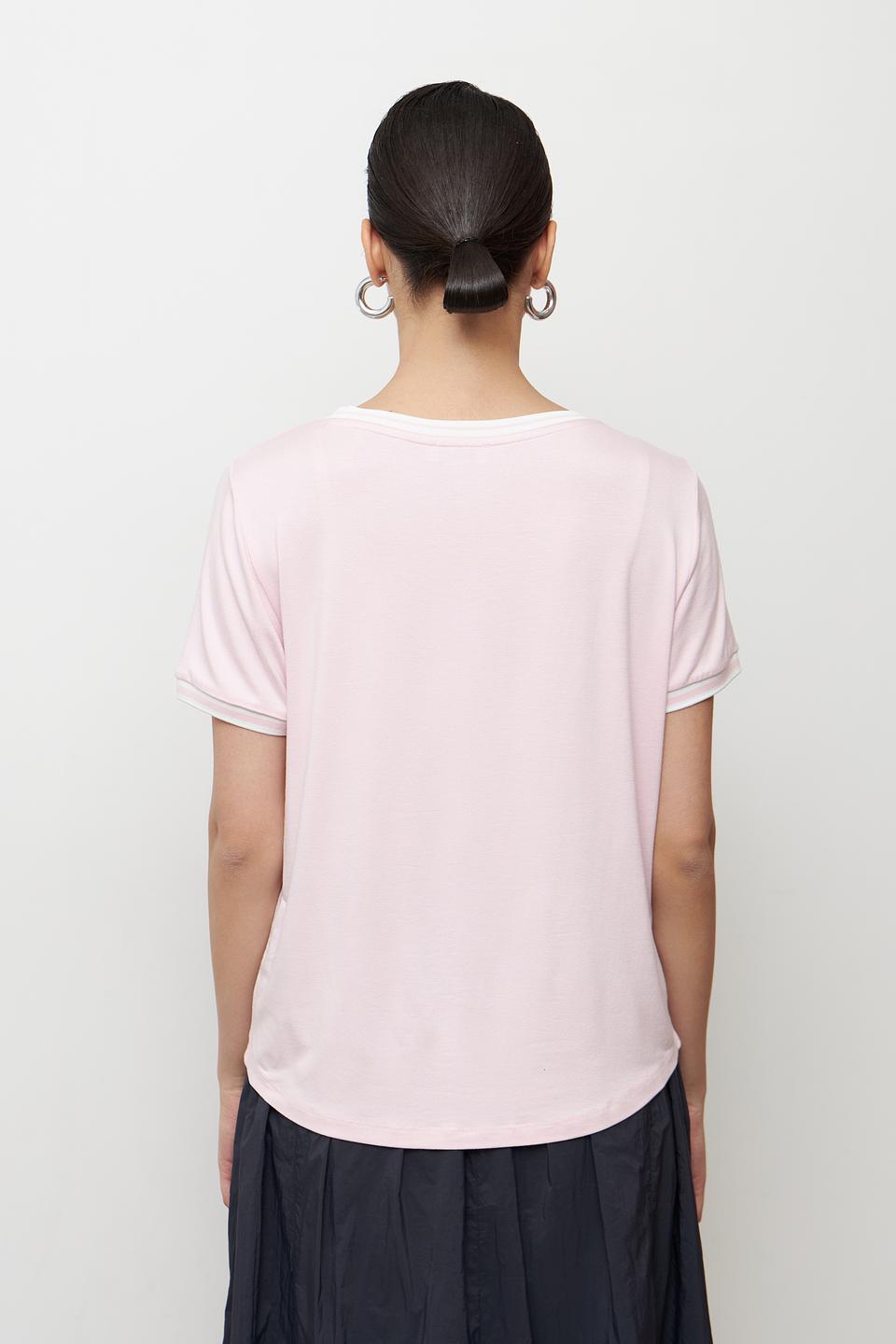 Блуза MORE and MORE розовая с отделкой