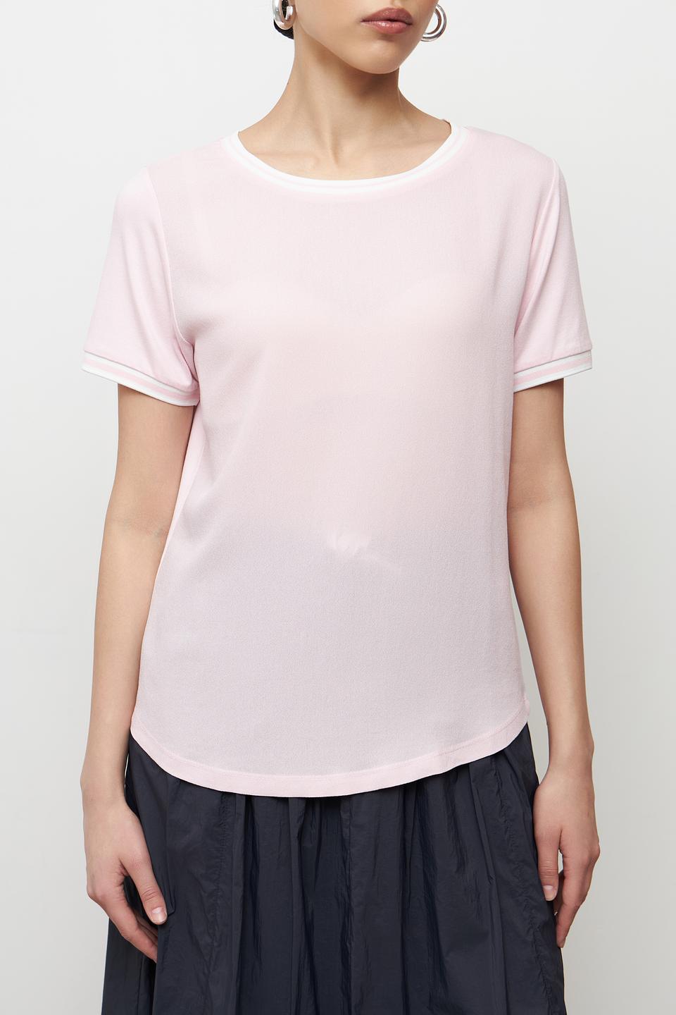 Блуза MORE and MORE розовая с отделкой