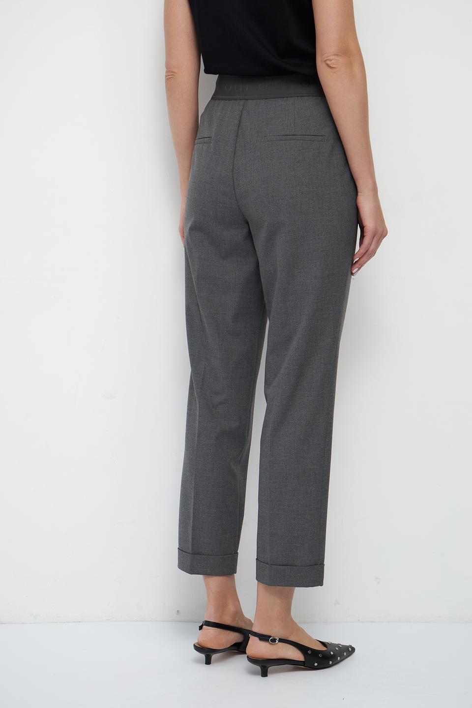 Брюки Oui серые с манжетами