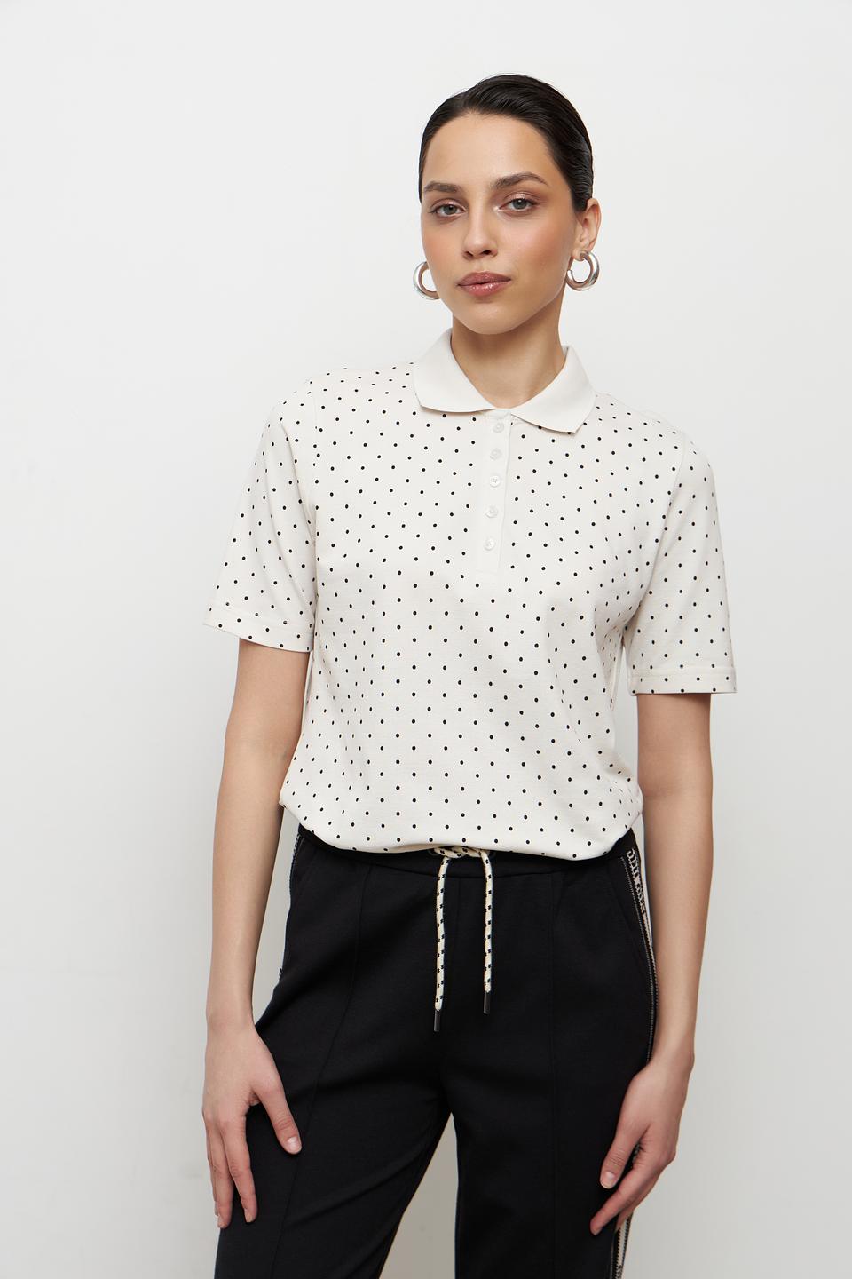 Поло Clarina в горошек