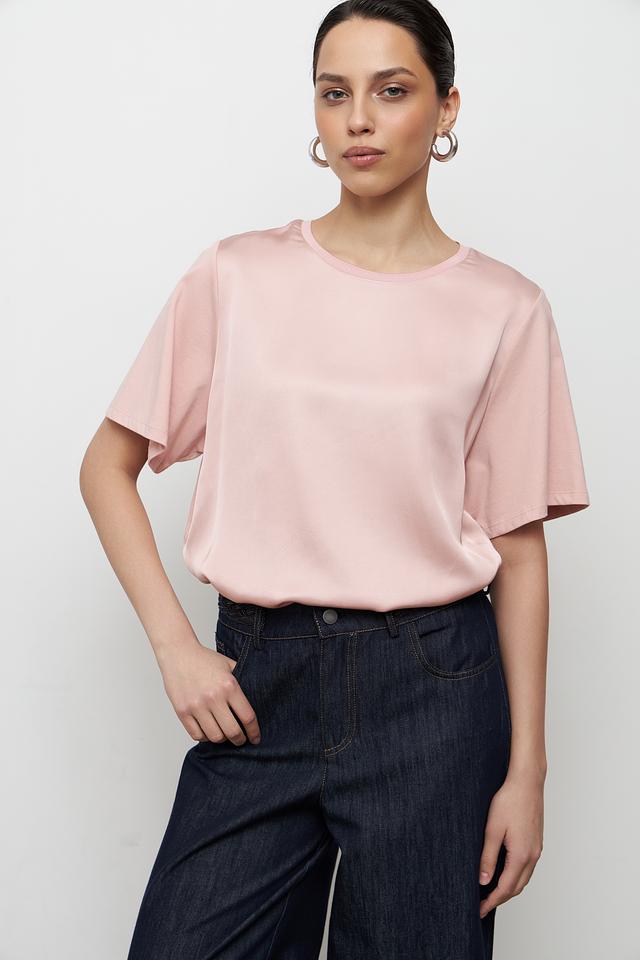 Блуза Oui из вискозы, пудрово-розовый