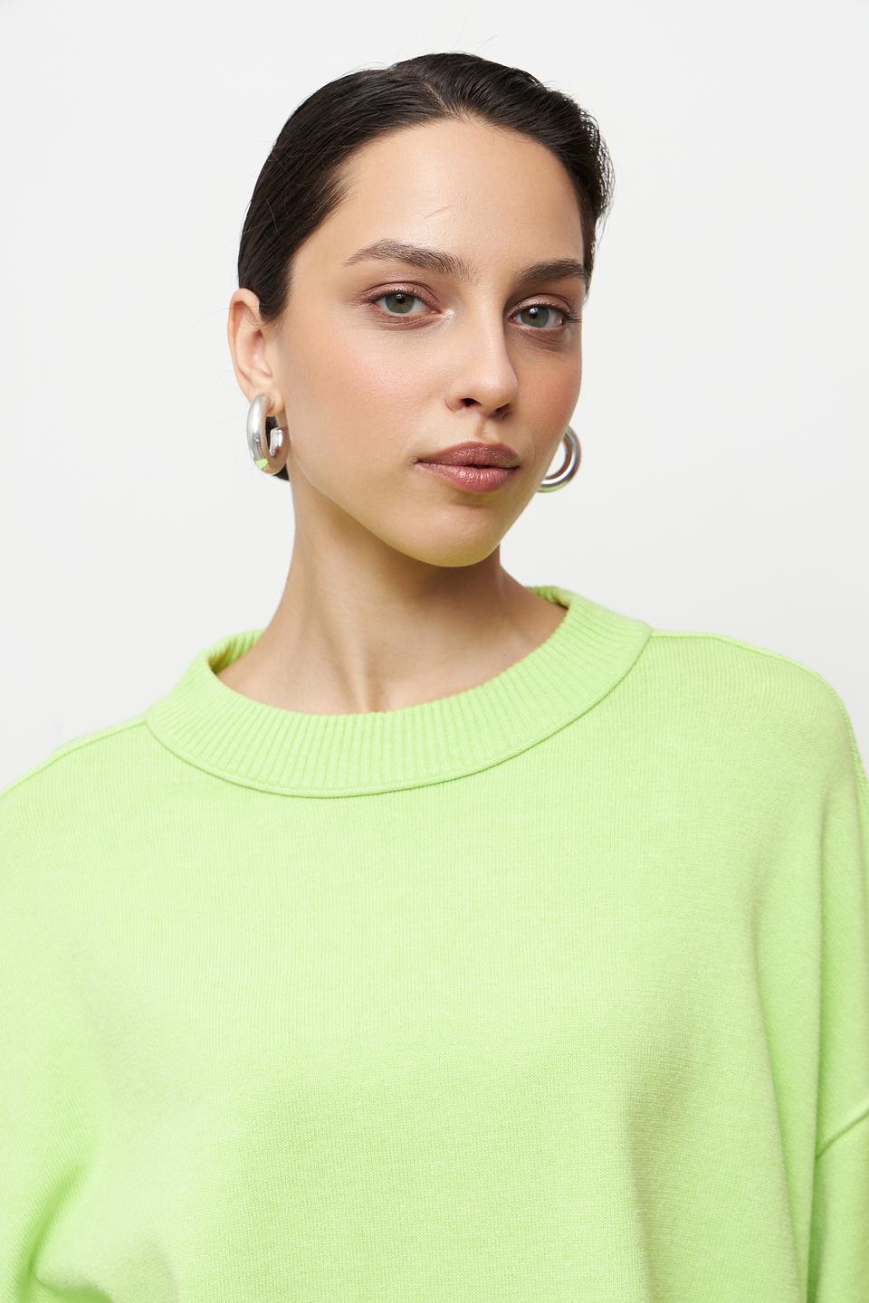 Пуловер Lecomte лайм с коротким рукавом