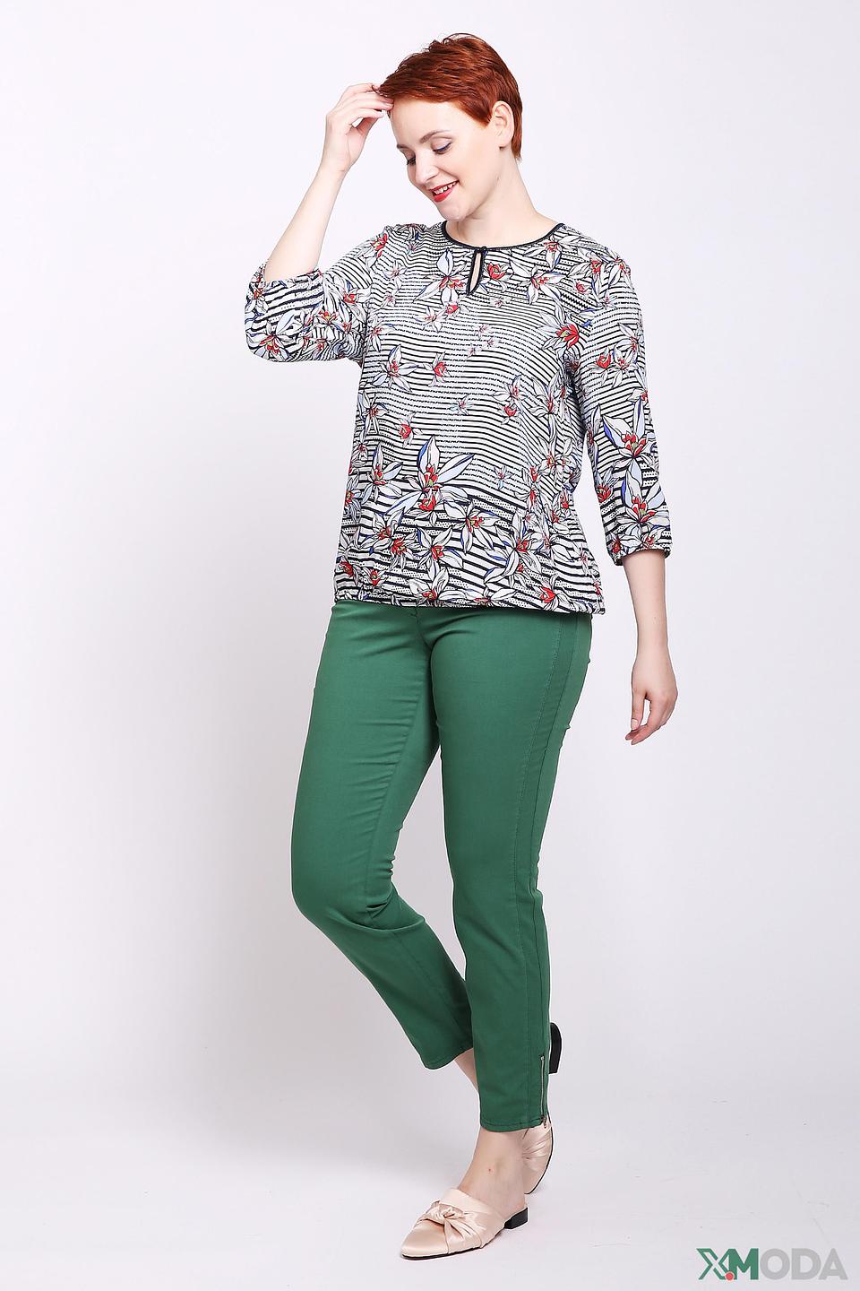 Блуза Rabe collection в полоску с цветами