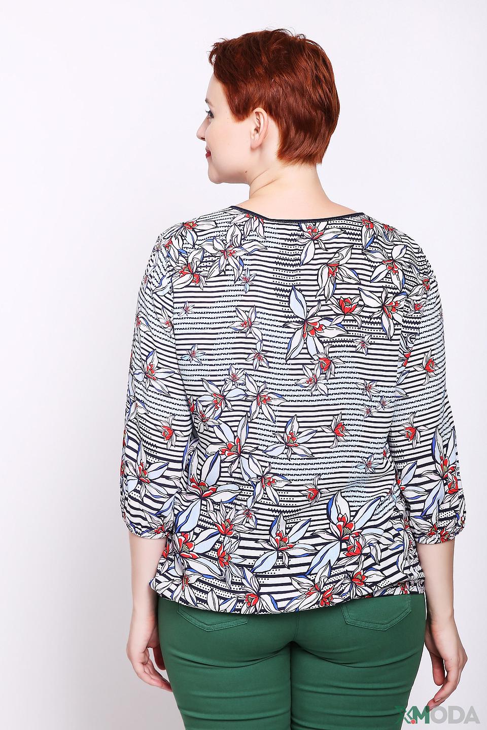 Блуза Rabe collection в полоску с цветами