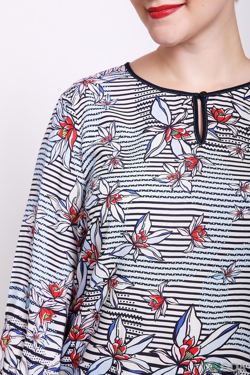Блуза Rabe collection в полоску с цветами